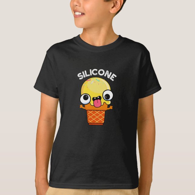 Camiseta Silicone Funny Sorvete Cone Pun Dark BG (Frente)