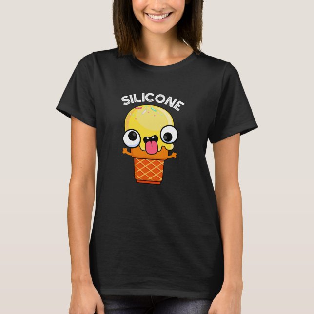 Camiseta Silicone Funny Sorvete Cone Pun Dark BG (Frente)