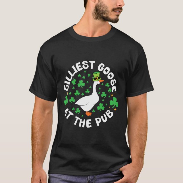Camiseta Silliest Goose At The Pub Funny Shamrock St Patric (Frente)