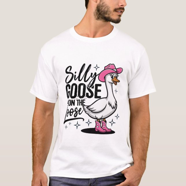 Camiseta Silly Goose on The Loose Funny Goose (Frente)