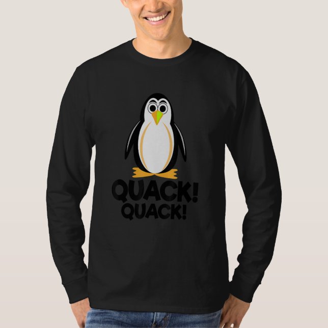 Camiseta Silly Penguin Duck Saying Quack Quack  Cute Colorf (Frente)