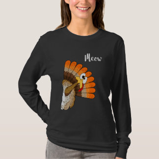 Camiseta Silly Turkey Meow Thanksgiving Cartoon Humor Graph