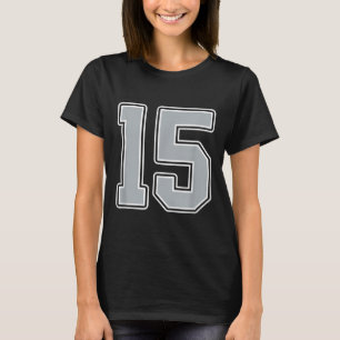 Camiseta Silver Black White Number 15 Jersey Player Uniform