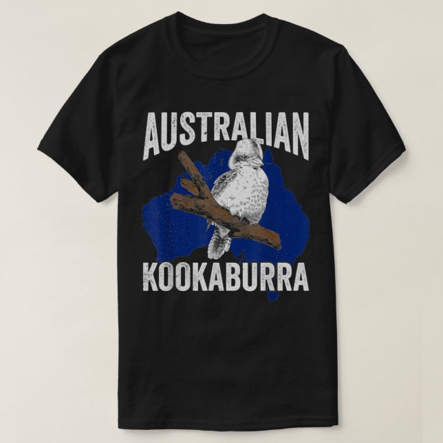 Camiseta Silver Kookaburra Austrália Mapa Laughin Australia (Frente do Design)