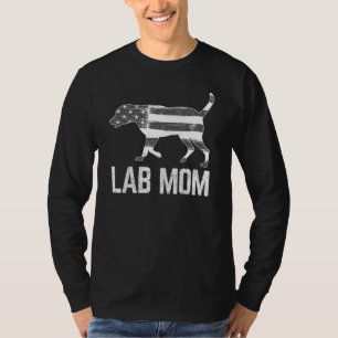 Camiseta Silver Lab Mãe Vintage Labrador Patriótico com Ame