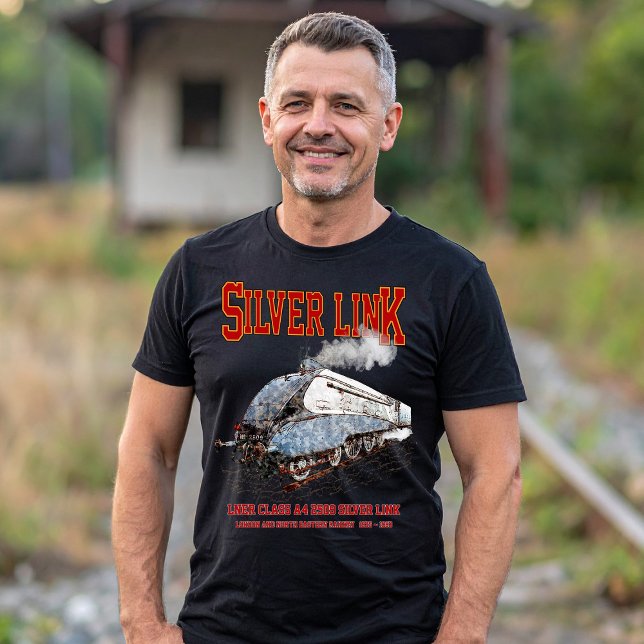 Camiseta Silver Link - LNER Class A4 2509 Steam Train Loco (Silver Link - LNER Class A4 2509 Steam Train Locomotive. Mens Basic T-Shirt)