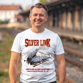 Camiseta Silver Link - LNER Classe A4 2509 Loco Trem a Vapo