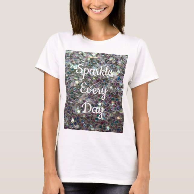 Camiseta Silver mosaico Sparkle todo dia texto personalizad (Frente)