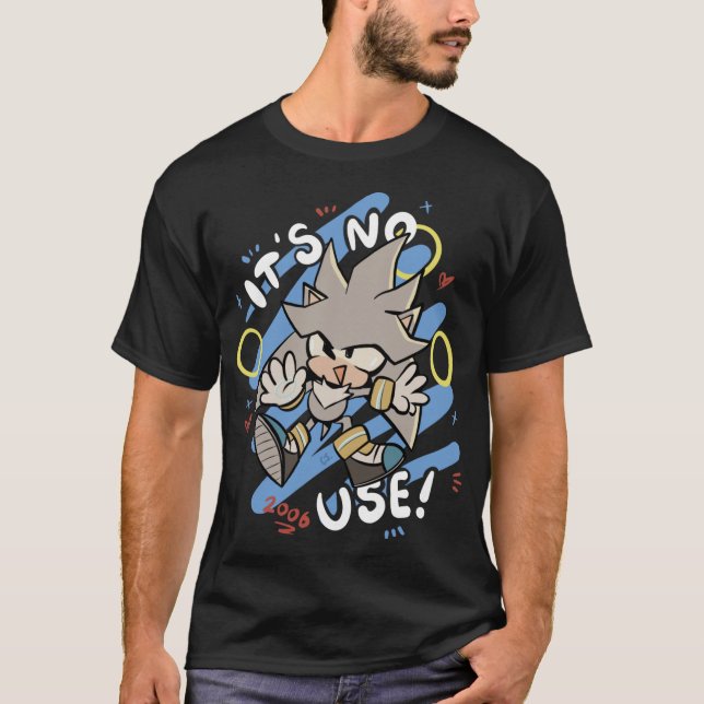 Camiseta Silver o ouriço-cacheiro retro retro (Frente)