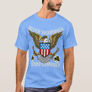 Camiseta Silver Shamrock Tattoo Company Patriotic Eagle Sho