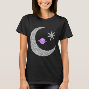 Camiseta Silver Shimmery Moon & Star