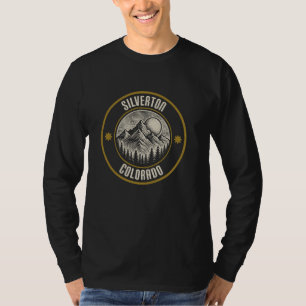 Camiseta Silverton Colorado EUA Retro Sunset Mountain Desin