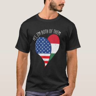 Camiseta Sim, ambos são meio americanos e meio húngaros