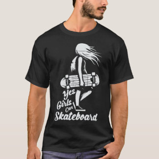 Camiseta Sim, As Meninas Podem Desenhar O Skateboard
