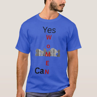 Camiseta Sim, as Mulheres Podem um design vibrante mostrand