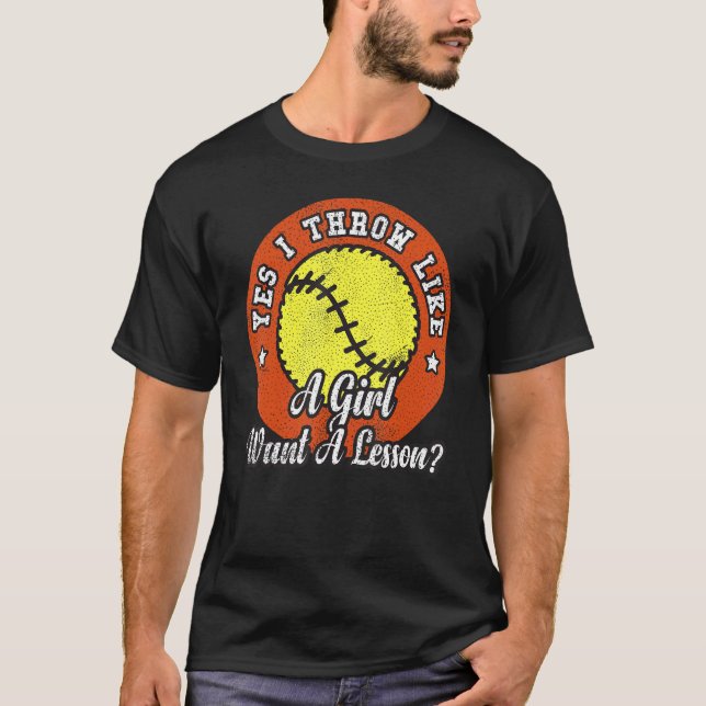 Camiseta Sim, atiro como uma garota quer uma lição de amald (Frente)