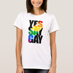 Camiseta Sim Diga Gay - Faixa arco-íris