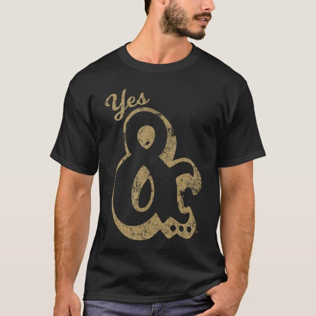Camiseta Sim E Grande Improv Comedy rapaz E comercial (Frente)