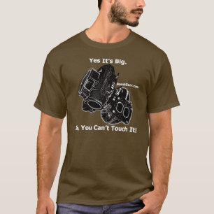 Camiseta Sim é grande. Não, você não pode tocar n!  Cam