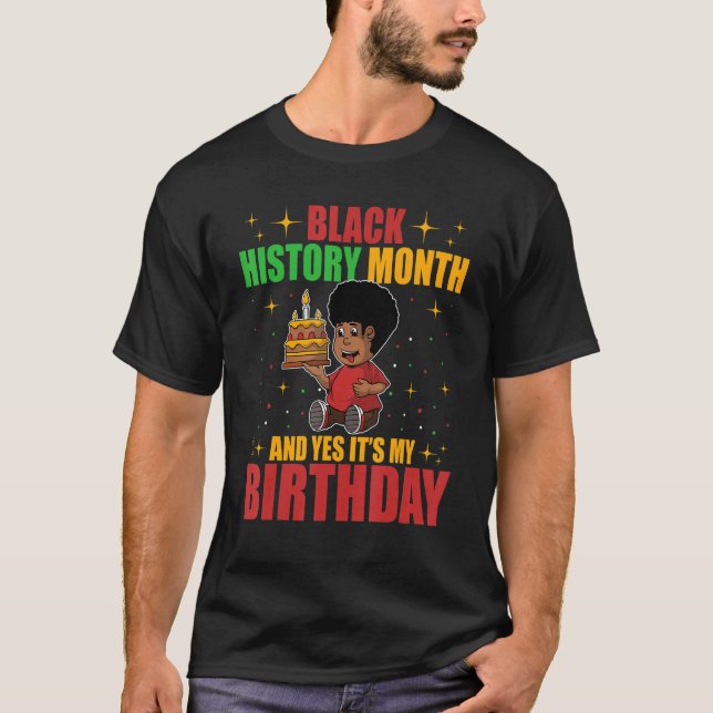 Camiseta Sim É O Meu Aniversário História Negra Mês BLM Mel (Frente)