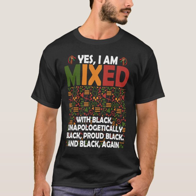 Camiseta Sim, estou misturado com o M Afro-Americano do Org (Frente)