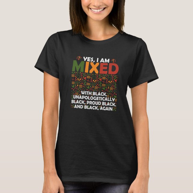 Camiseta Sim, estou misturado com o M Afro-Americano do Org (Frente)