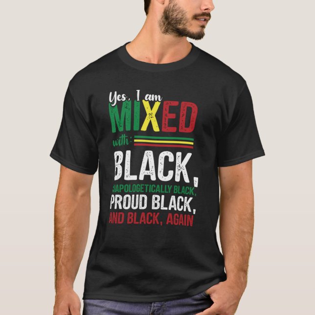 Camiseta Sim, estou misturado com preto H indesculpavelment (Frente)