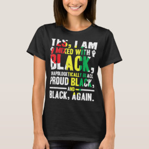Camiseta Sim.Estou Misturado Com Preto.Preto.História.Mês