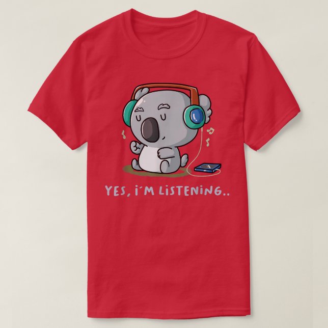 Camiseta Sim, estou ouvindo Nerd de fã de música introdutór (Frente do Design)