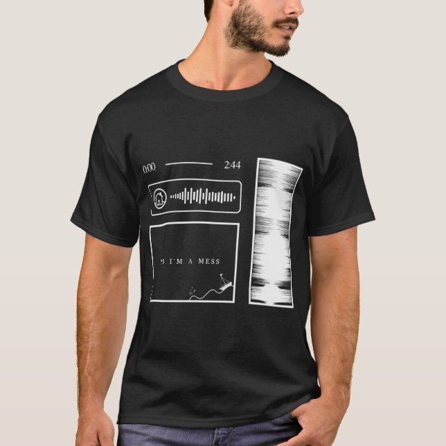 Camiseta Sim, Estou uma Bagunça Gráficos de Áudio (C/Código (Frente)