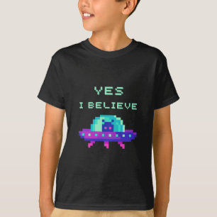 Camiseta Sim, Eu Acredito Que Alienígena Voando OFO Espacha