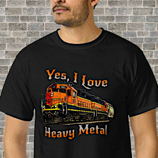 Camiseta Sim, Eu Adoro Comboio Locomotivo de Diesel Metálic