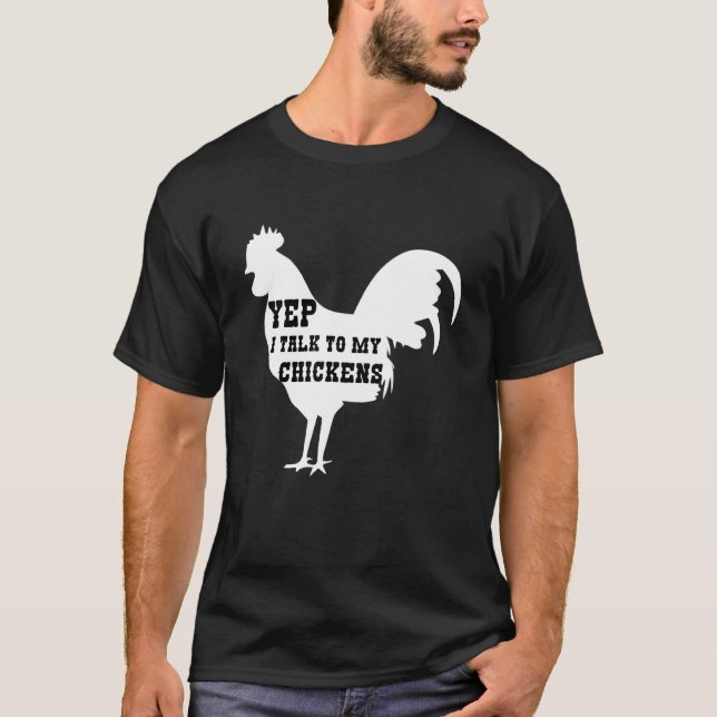 Camiseta Sim, eu falo com as minhas galinhas Amante de gali (Frente)