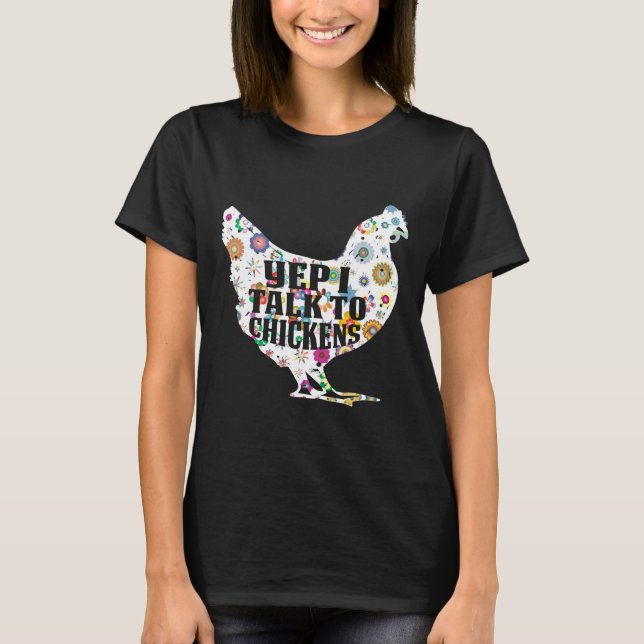 Camiseta Sim, eu falo com frango Fazenda de frango f (Frente)