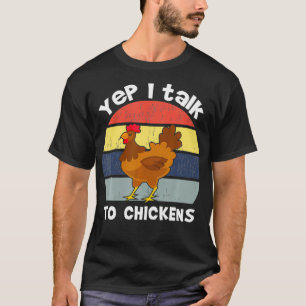 Camiseta Sim, eu falo com frango retro Fazenda em cima de T