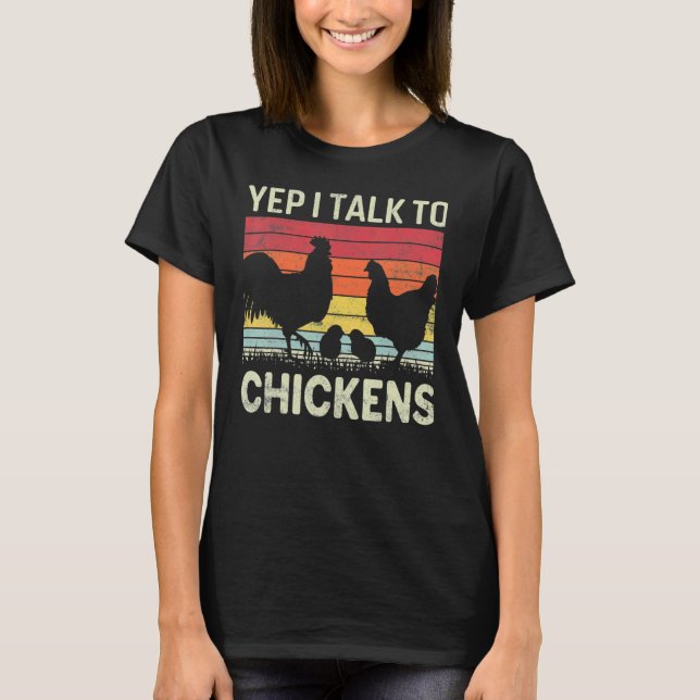 Camiseta Sim, eu falo com galinhas  Adoradores de Galinhas  (Frente)