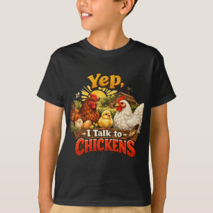 Camiseta Sim, eu falo com galinhas Amante de galinha engraç