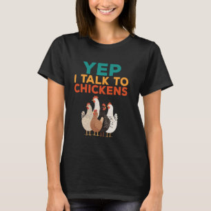 Camiseta Sim, eu falo com galinhas Amante de galinhas engra