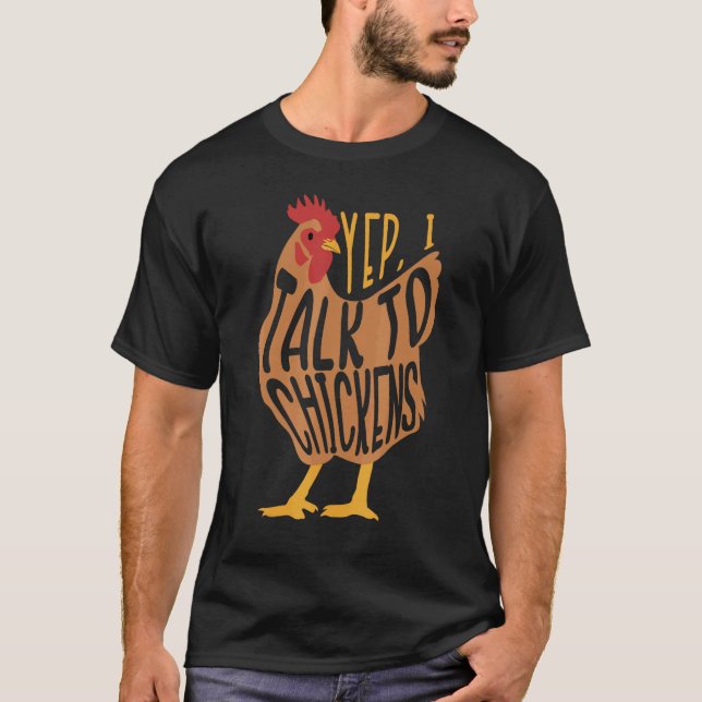 Camiseta Sim, eu falo com galinhas Bichinhos fofos 1 (Frente)