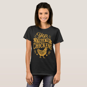 Camiseta Sim, eu falo com galinhas Citação da Fazenda Engra