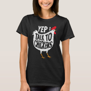 Camiseta Sim, eu falo com galinhas Dama Fazendeira Amante d