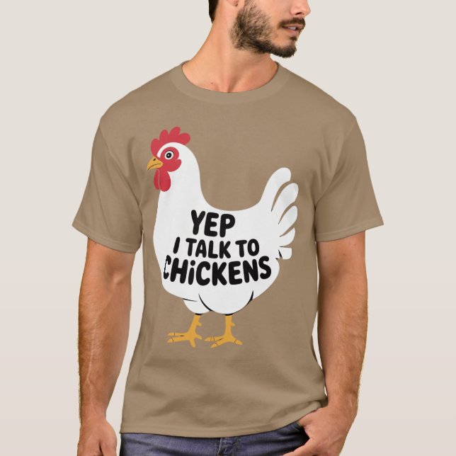 Camiseta Sim, eu falo com Galinhas - Fazendeiro (Frente)