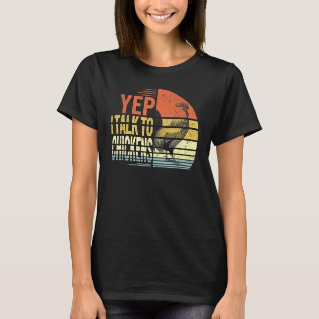 Camiseta Sim, Eu Falo Com Galinhas Fofo Bonito Mamãe Adora  (Frente)