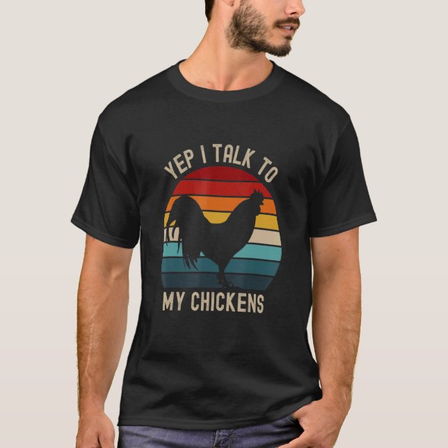 Camiseta Sim, eu falo com os meus frangos de criação animai (Frente)