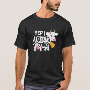 Camiseta Sim, Eu Falo Com Vaca Engraçada Vaca Animal Cute V