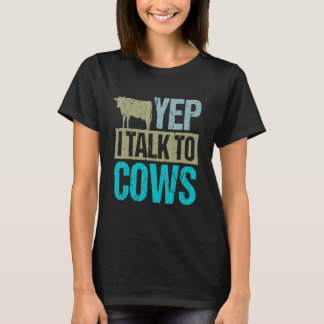Camiseta Sim, eu falo com vacas design, amante e vaca