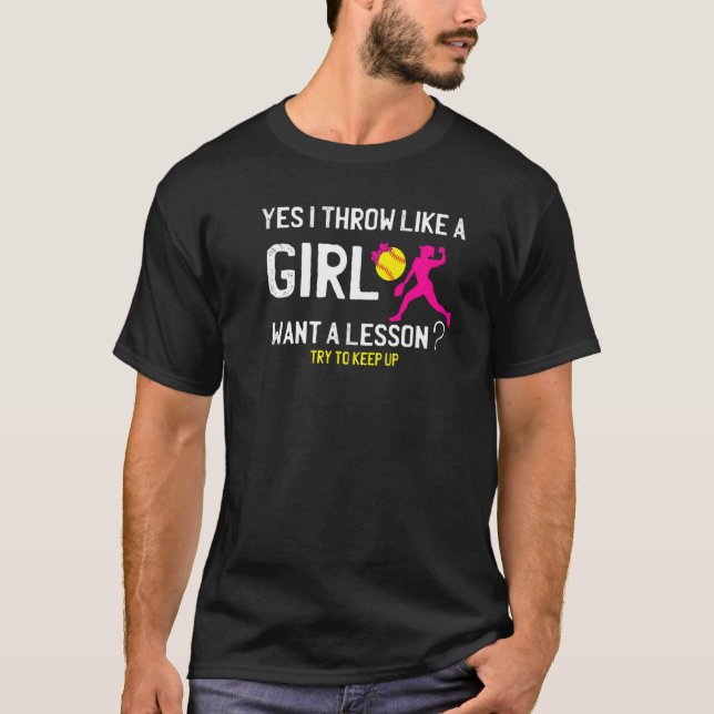 Camiseta Sim, eu jogo como uma garota quer uma lição suave  (Frente)