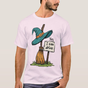 Camiseta Sim, Eu Posso Dirigir Um Dia de as Bruxas engraçad