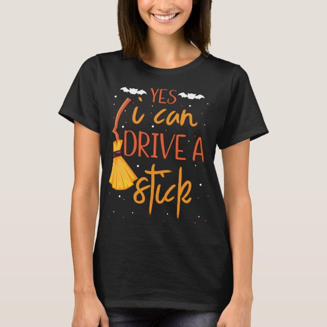 Camiseta Sim, eu posso dirigir uma cola de Halloween das mu (Frente)