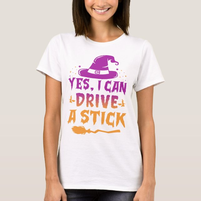 Camiseta Sim, eu posso dirigir uma cola de Halloween das mu (Frente)
